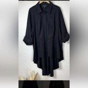 Lane Bryant Black Casual Button Down Shirt